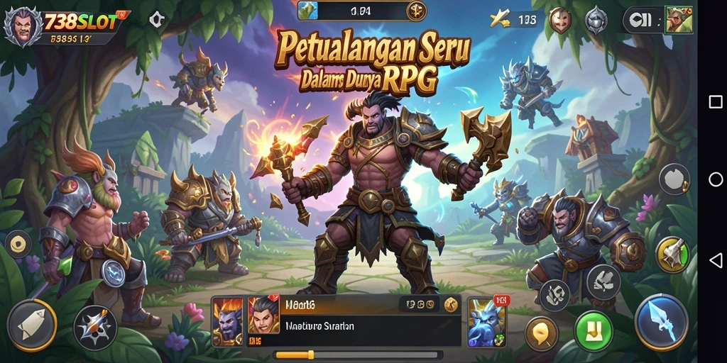 Tampilan gameplay seru dalam dunia RPG 738SLOT.