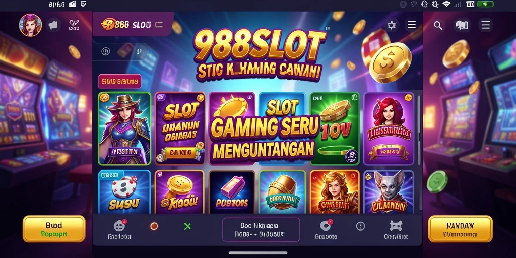 Screenshot gameplay <strong>988SLOT</strong> menampilkan gulungan slot yang penuh warna.