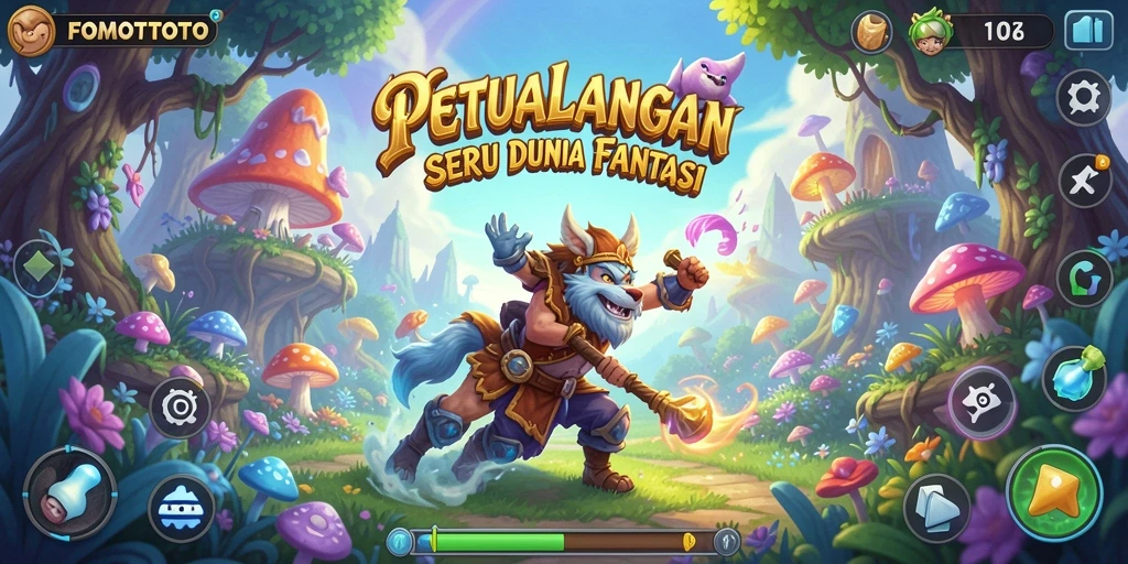 Tangkapan layar FOMOTOTO menampilkan gameplay seru di dunia petualangan.