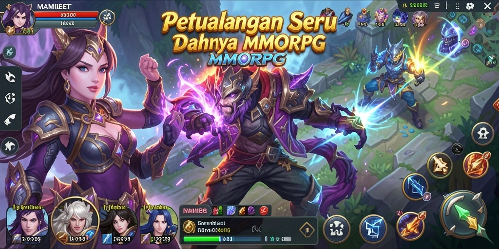 Gameplay MMORPG MAMIBET yang penuh aksi dan petualangan.