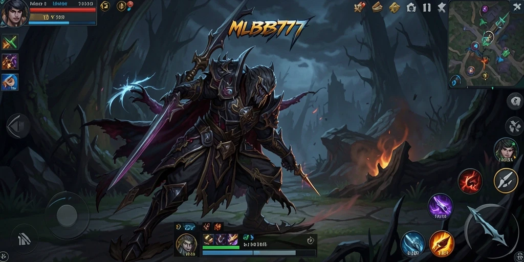 Gameplay MLBB777 menunjukkan suasana mencekam di dalam kegelapan.