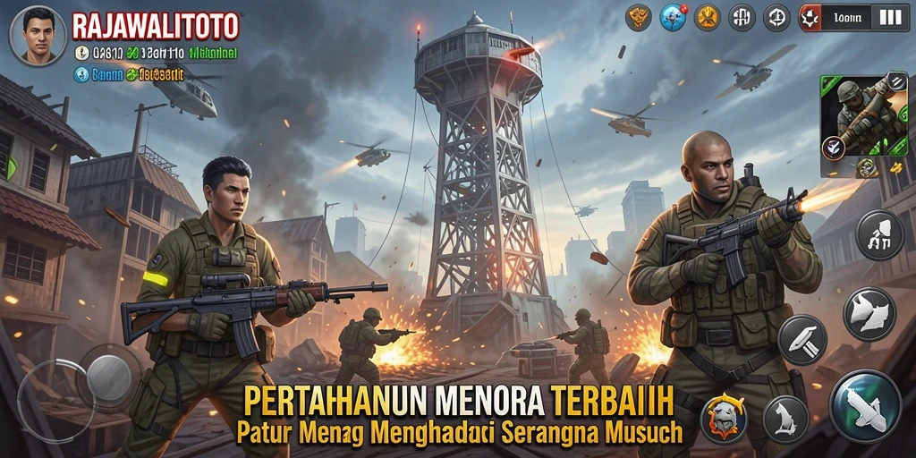 Tampilan menarik dari gameplay RAJAWALITOTO yang menampilkan strategi Tower Defense.