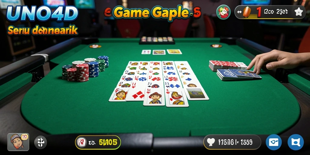 Tampilan menarik dari gameplay Gaple di UNO4D.